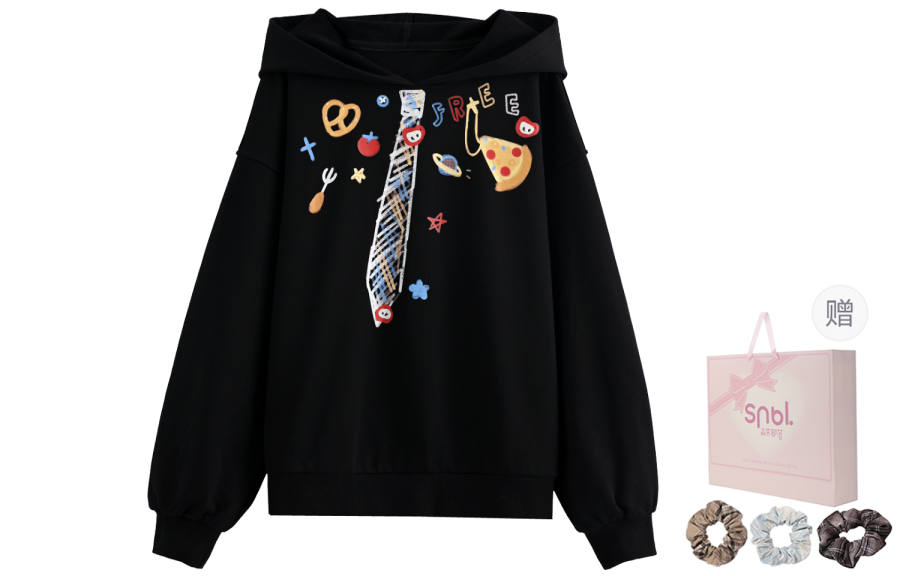 SNBL SNBL Sweatshirts Women's Black Hooded Moderate Regular