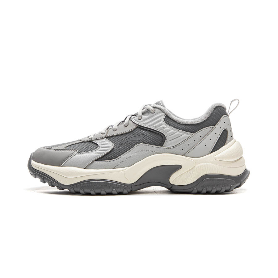 Li-Ning Li Ning Aurora WNTR Cushioning Abrasion Resistant Breathable Low top Casual Shoes Men's Gray