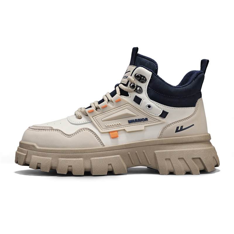WARRIOR WARRIOR 9.5cm Combat Boots Men's Khaki Beige Dark Blue