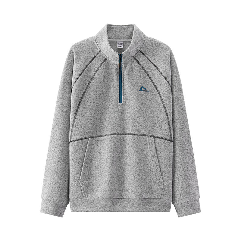 Semir Sweatshirts Men's Morning Gray 20101 Stand Collar Thickened Regular
