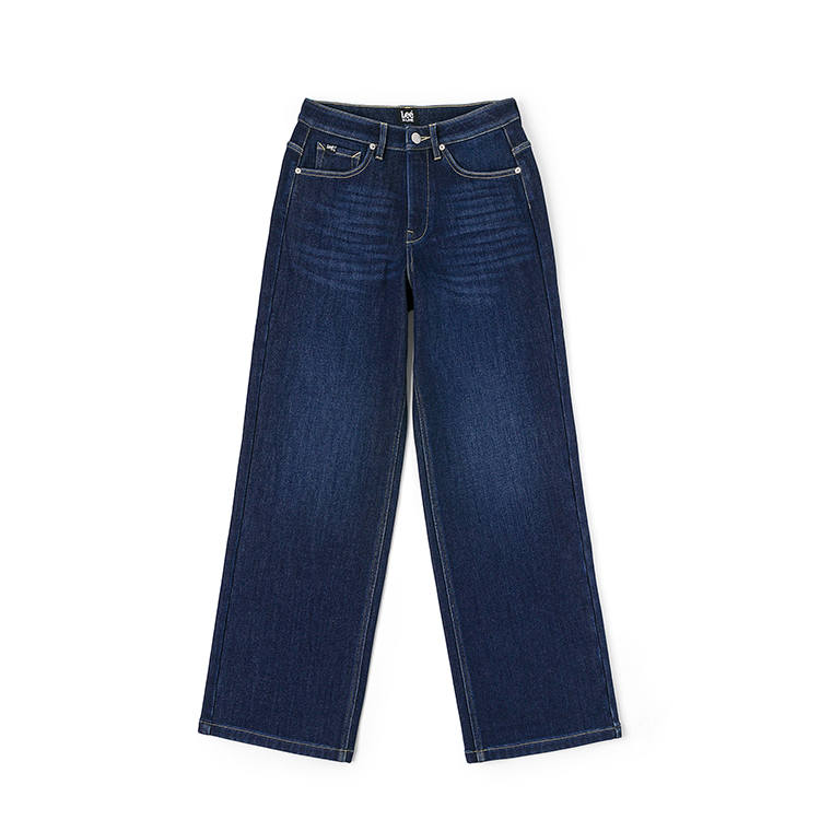 Lee Jeans Women's Dark Blue Thickened And Fleece Lined Straight Fit Pants