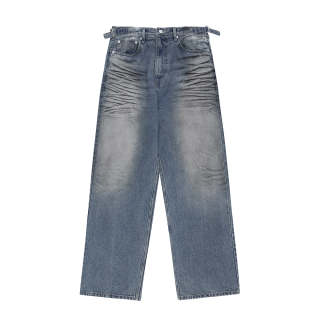 GRAILZ Jeans Unisex Blue Moderate Straight Fit Pants