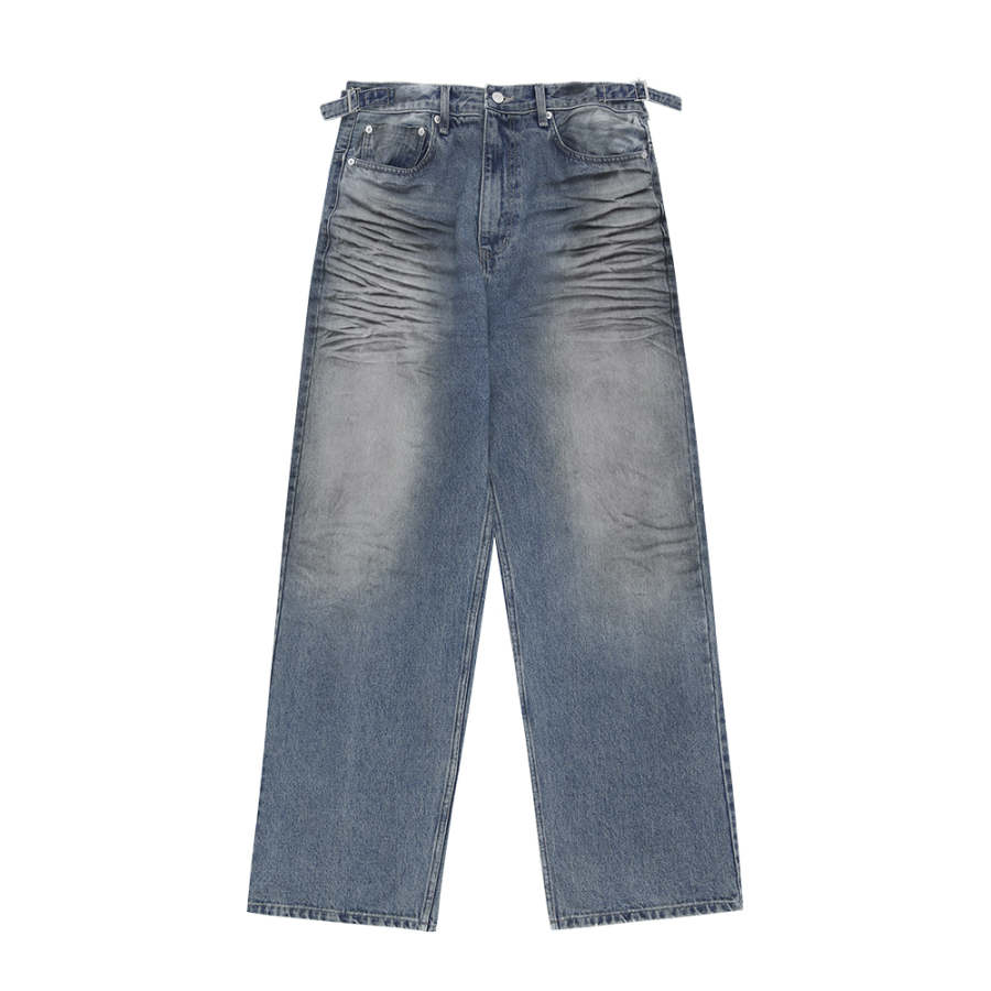 GRAILZ Jeans Unisex Blue Moderate Straight Fit Pants