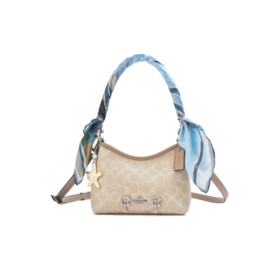COACH Laurel Artificial Leather Shoulder Bag Small Women's Beige
