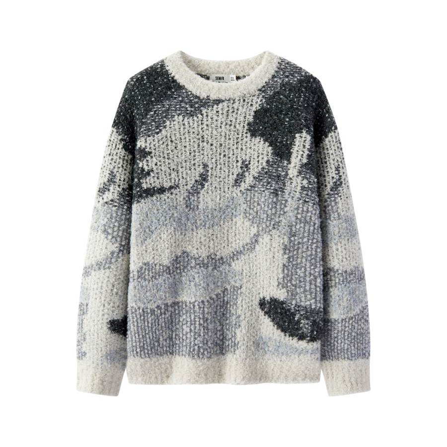 Semir Sweaters Unisex White Coffee Tone 00315 Crew Neck Moderate Other