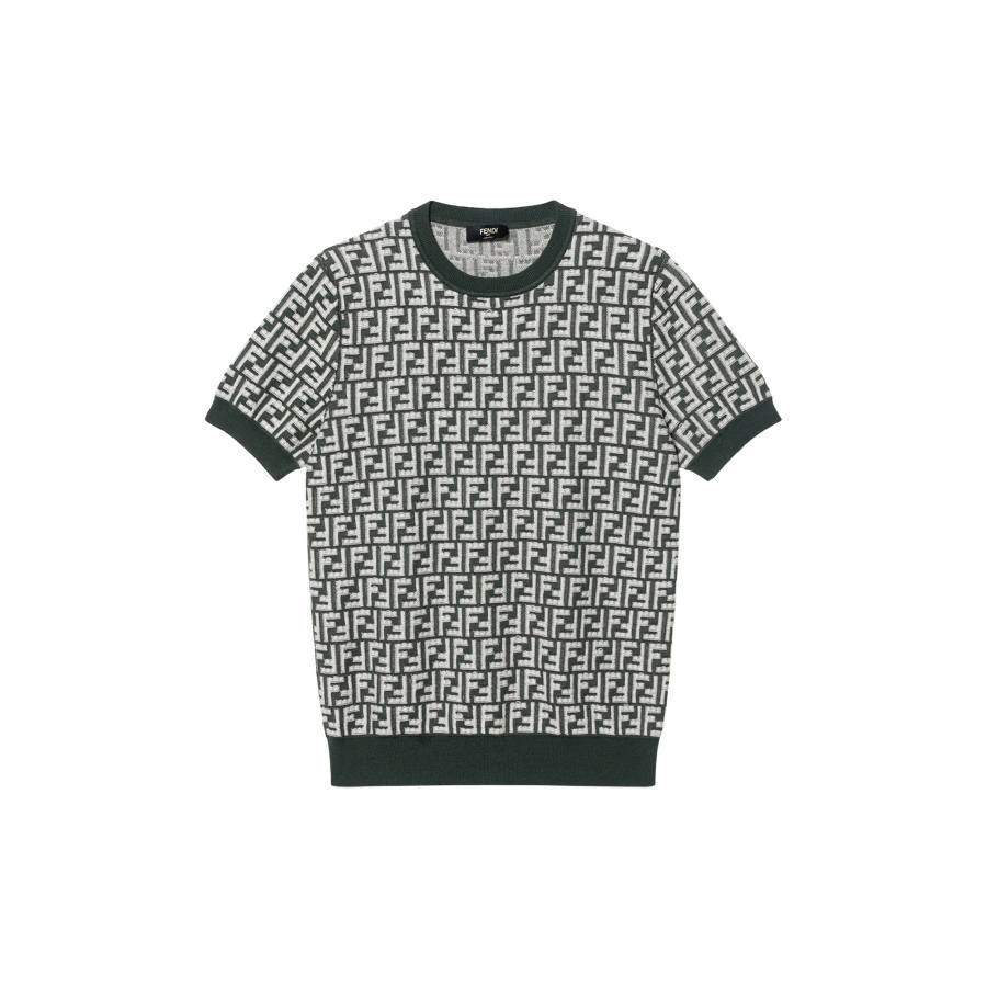FENDI Ff Motif Fringed-Effect Short Sleeved Jumper