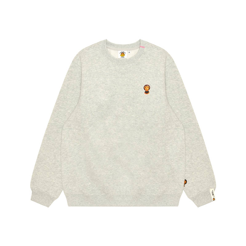 Aape Sweatshirts Women's Gray White WH2 Crew Neck Moderate Other