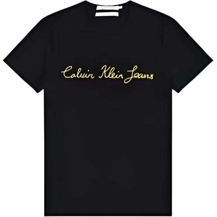 Calvin Klein T Shirts Men's Black Crew Neck Moderate