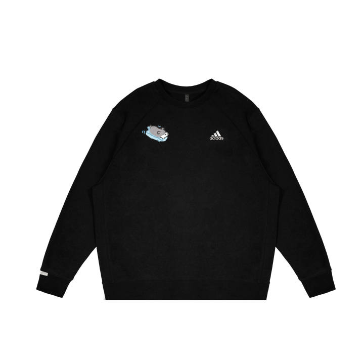Adidas Adidas LABEL Sweatshirts Unisex Black Crew Neck Moderate