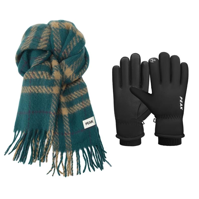 PEAK PEAK Polyester Knit Scarves Unisex Green