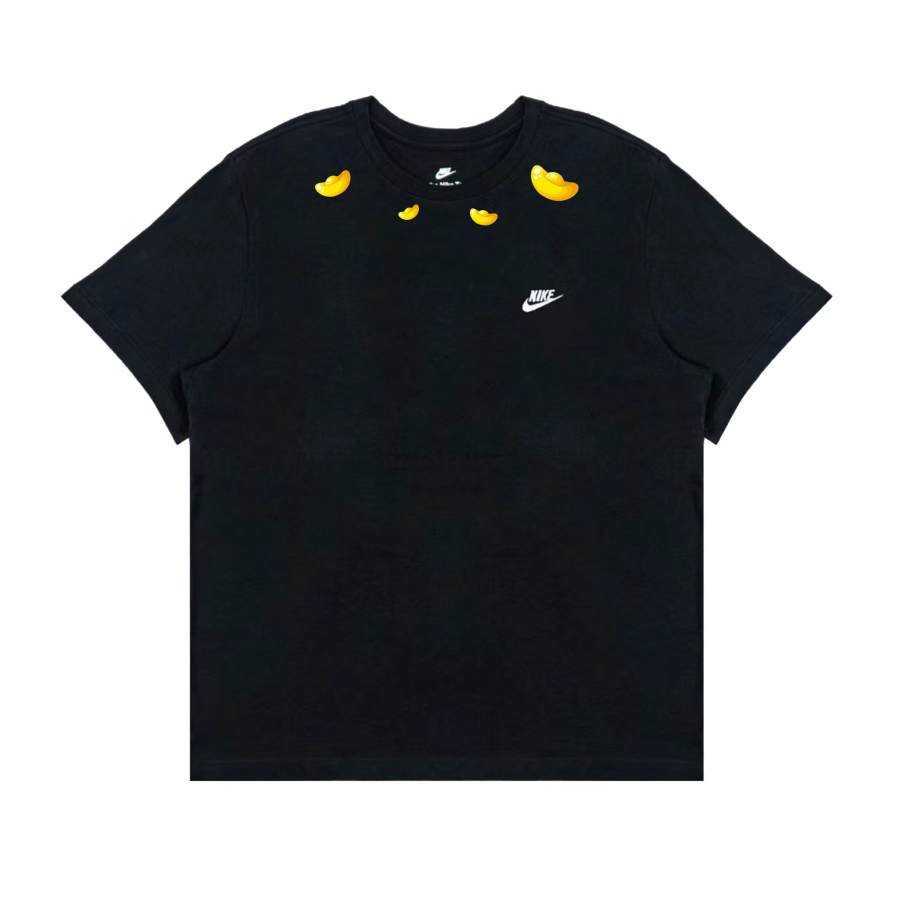 Nike Nike T Shirts Men's Black Crew Neck Moderate Straight Fit