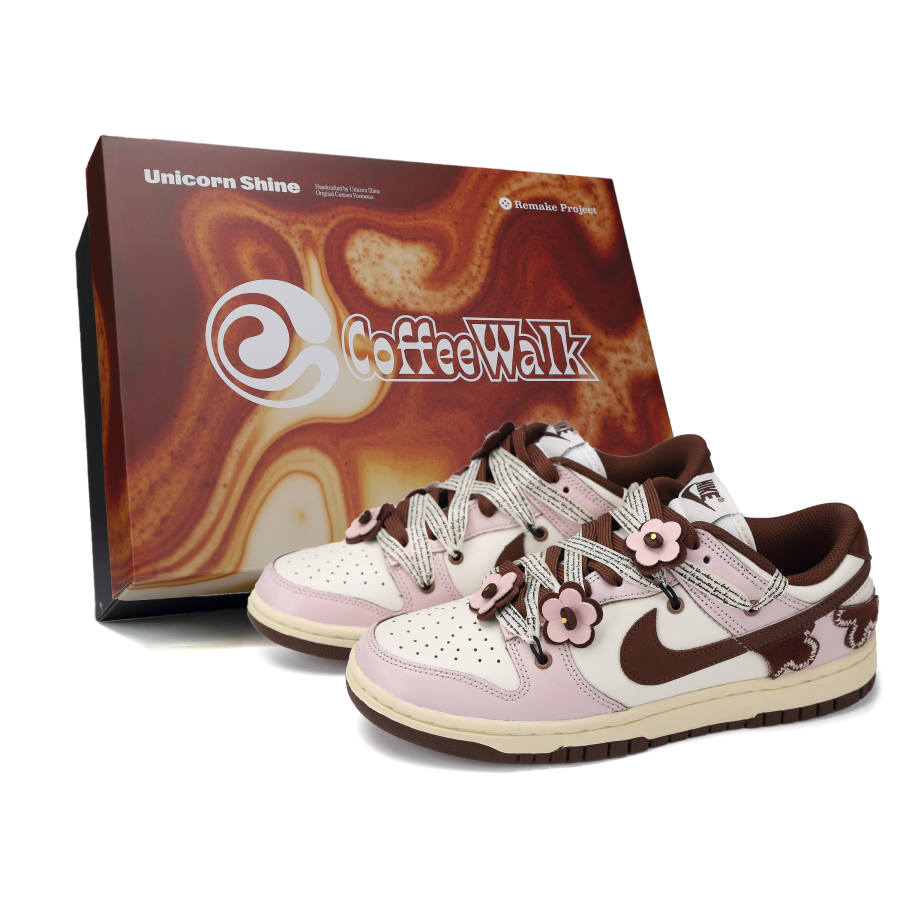 Nike Nike Dunk Cherry Blossom Milk Frother Abrasion Resistant Low top Skateboard Shoes Women's Pink Brown