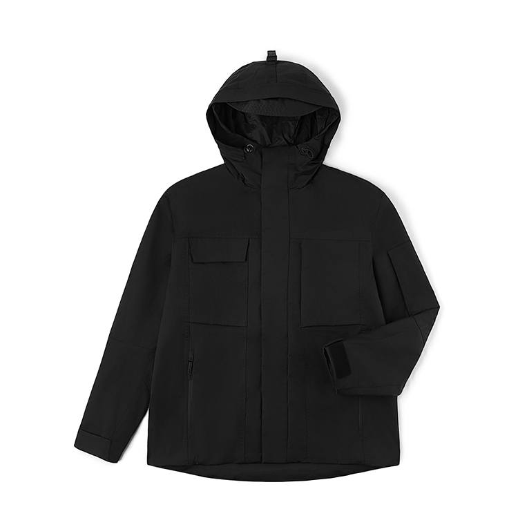 Lee Lee Jackets Men's Jet Black Hooded Moderate Workwear