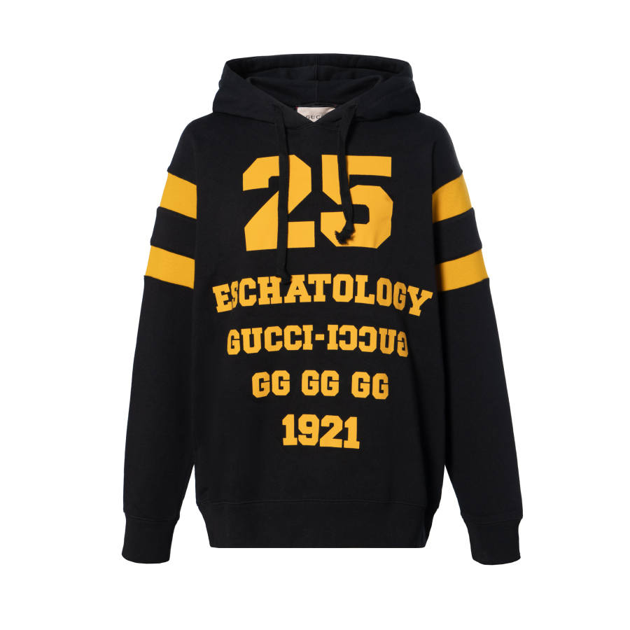 GUCCI Hooded Graphic Sweatshirt Black