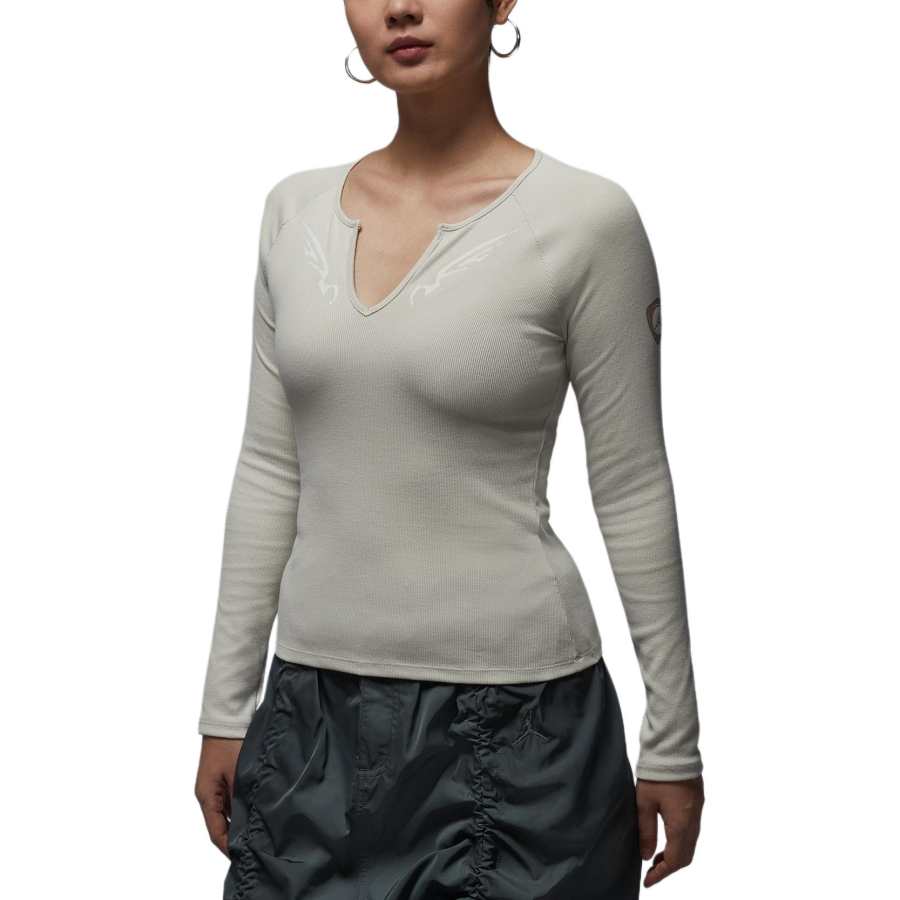 Jordan Jordan Sport Knitwear Women's 072 Light Bone V Neck Moderate