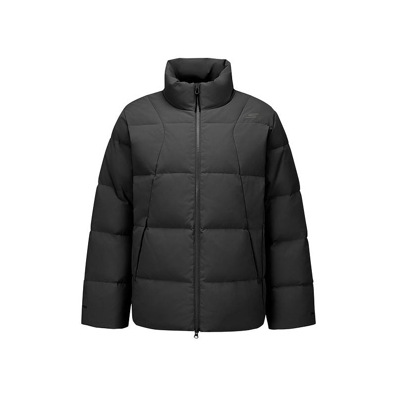 Skechers Comfortable Sports Collection Down Jacket Men's Carbon Black 0018