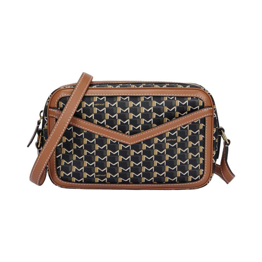 Moynat Canvas With Leather Trim Shoulder Bag, Crossbody Bag Women's Brown