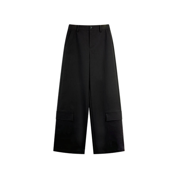 ELLE Casual Pants Women's Black Moderate Straight Fit Pants