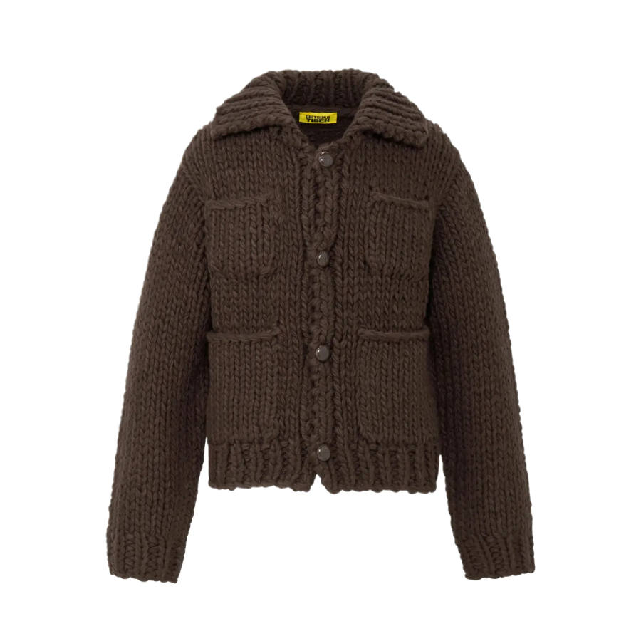 Onitsuka Tiger Knitwear Men's Brown Lapel Moderate