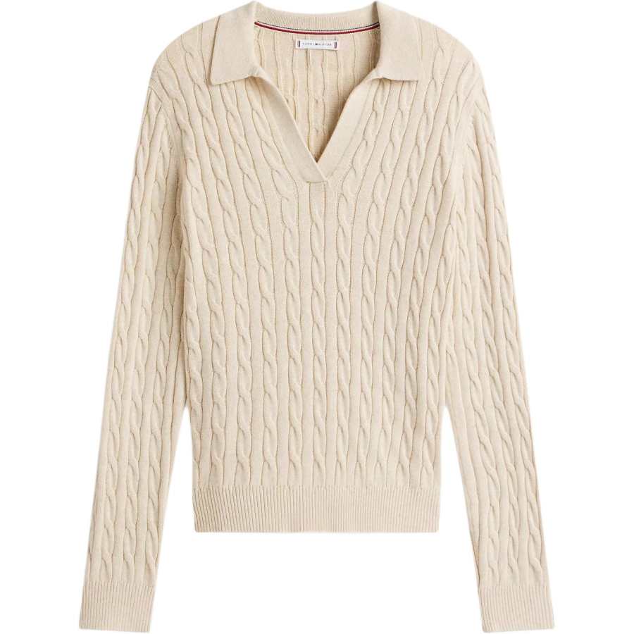 Tommy Hilfiger Sweaters Women's Dark Beige Half Open Collar Moderate Other