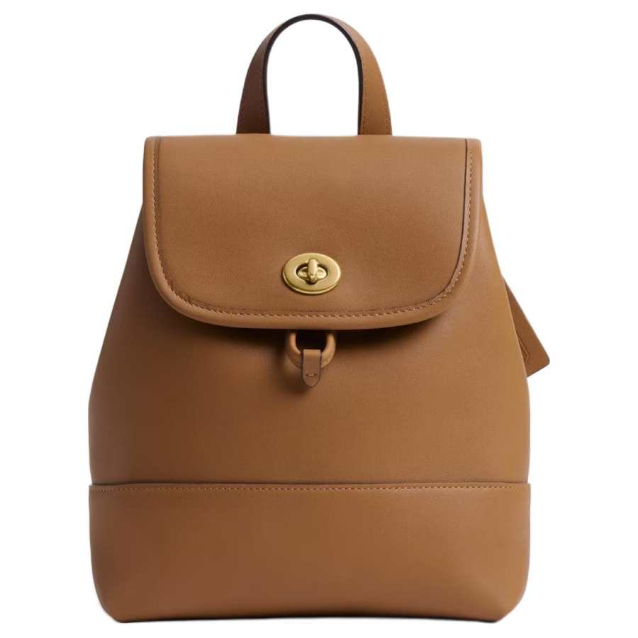 COACH TurnlockOriginals Refined Cow Leather Backpack Small Unisex Brown