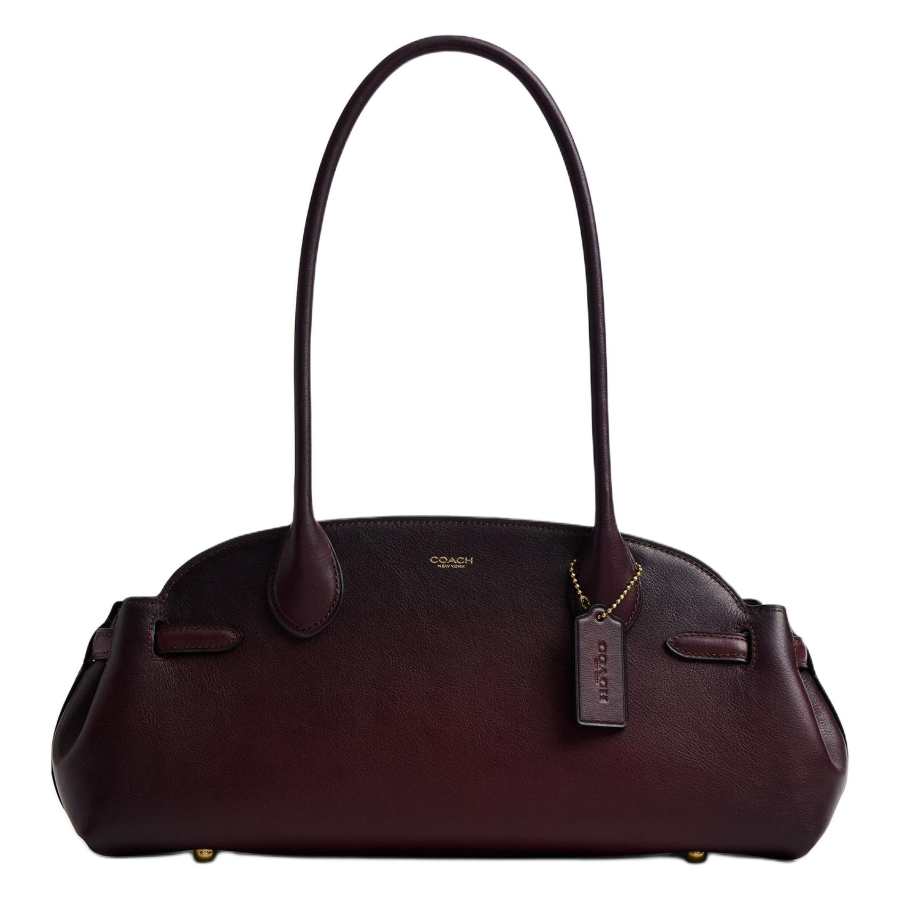 COACH Empire Carryall Cow Leather Shoulder Bag Large Women's Merlot Wine Red