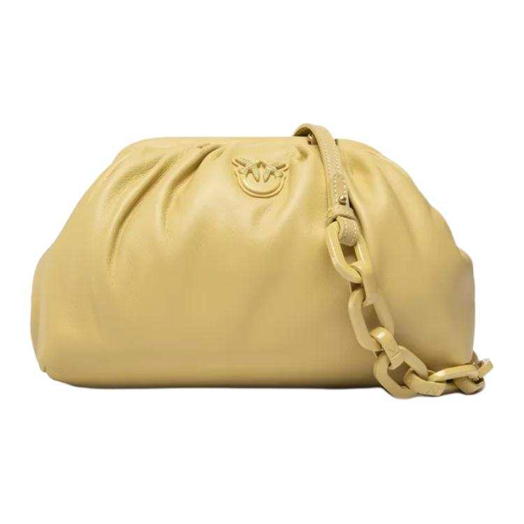 PINKO FRAIMED Sheepskin Crossbody Bags Mini Women's Yellow