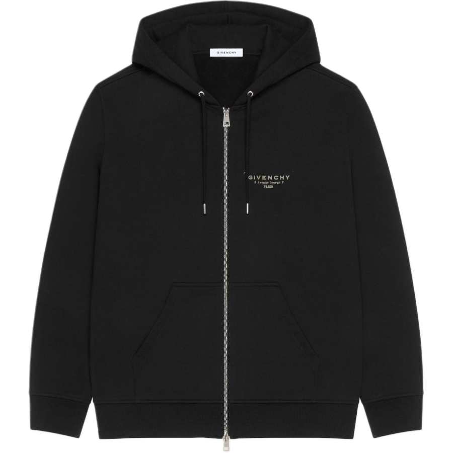 Givenchy Givenchy Logo Printed Zipped Drawstring Hoodie