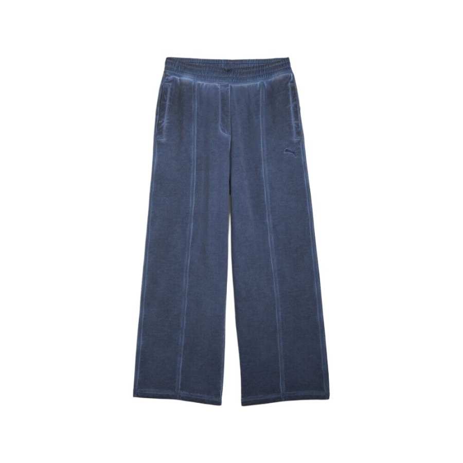 PUMA Knitted Sweatpants Unisex Navy Blue Moderate Straight Fit Pants