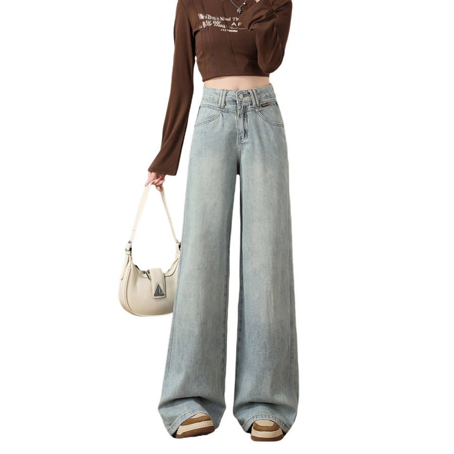 BALENO Jeans Women's Light Blue Moderate Wide Leg Pants