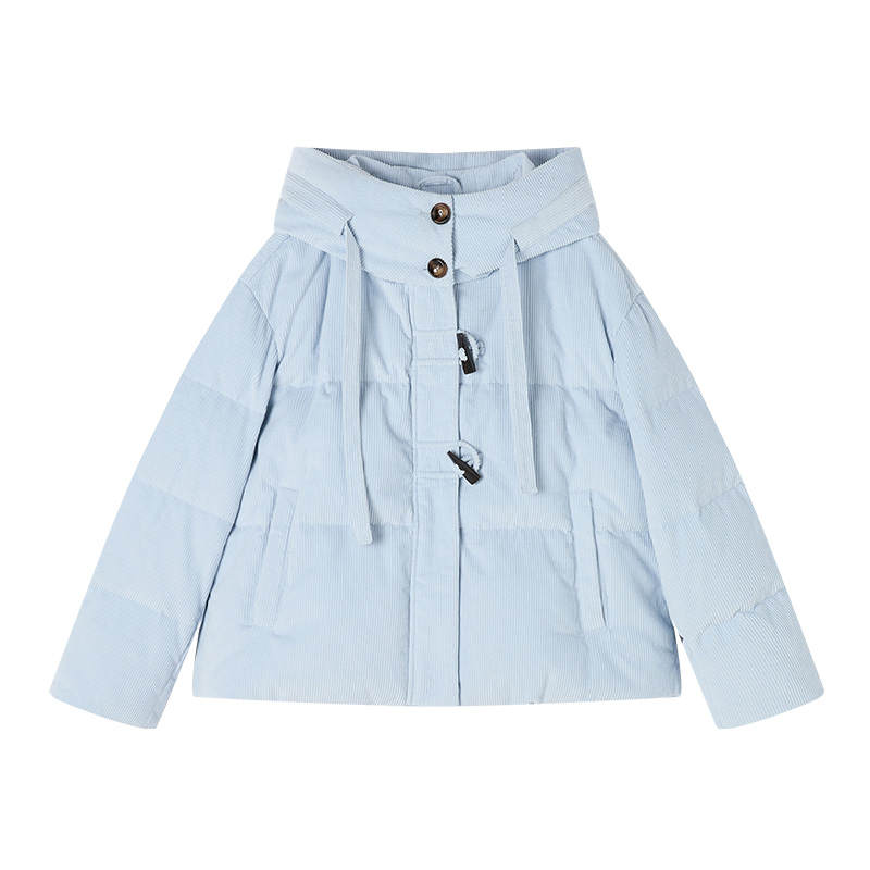 XIANGYING Down Jackets Women's Light Blue Thickened Puffer Jacket