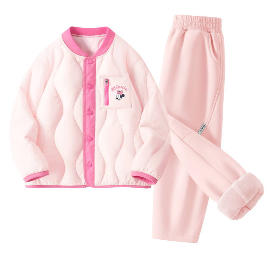 Disney Kids Casual Sportswear Crew Neck Thickened And Fleece Lined