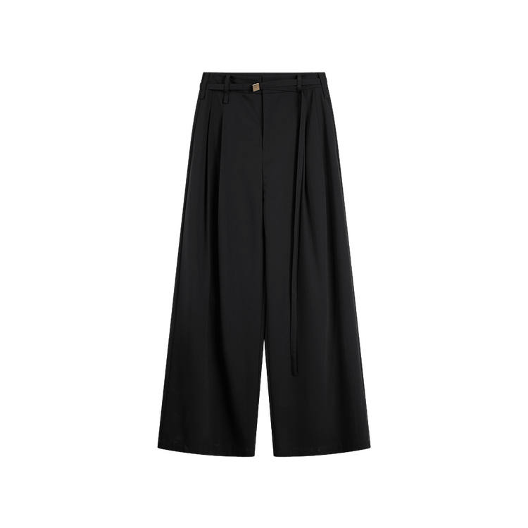 ELLE Casual Pants Women's Black Moderate Straight Fit Pants