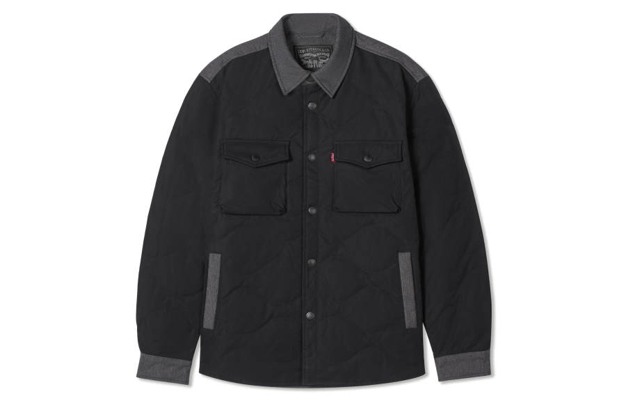 Levis Levis Down Jackets Men's Black Lapel Lightweight Down Jacket