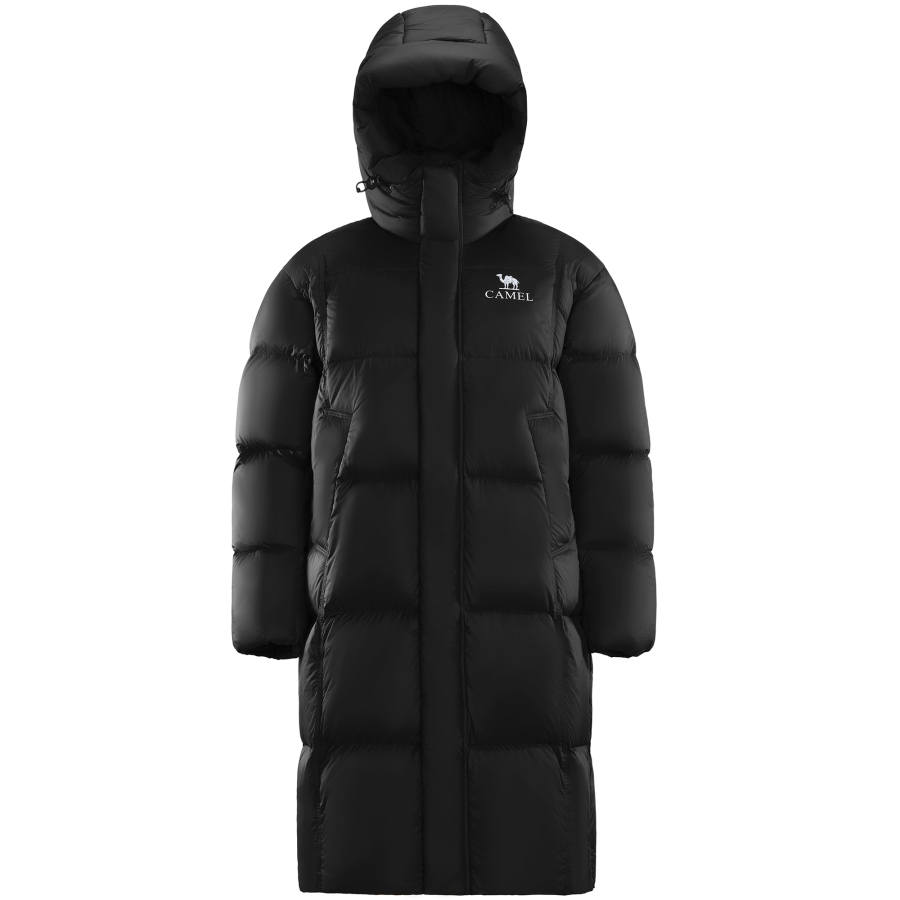 CAMEL Long Puffer Jacket Antibacterial Graphene Thermal Water Repellent Anti Static Down Jacket Unisex