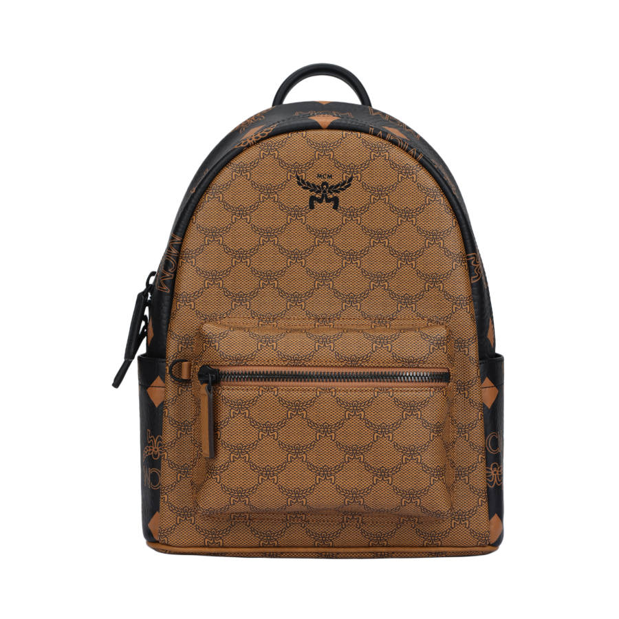 MCM MCM Stark Artificial Leather Backpack Unisex Brown Cognac