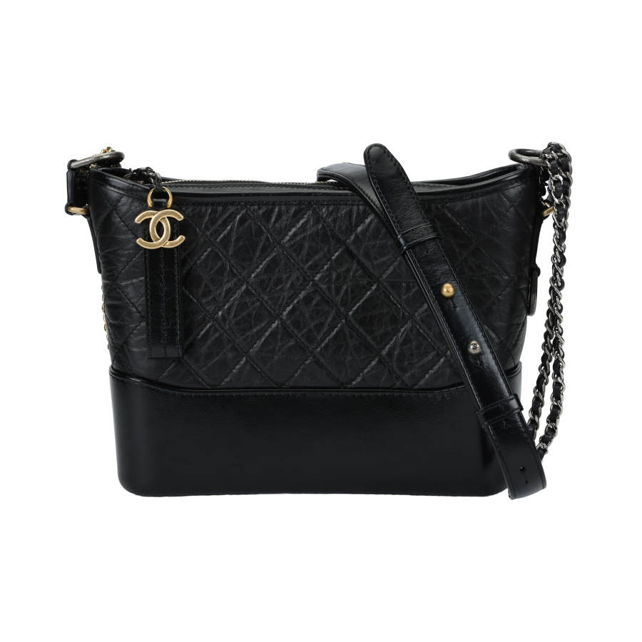 CHANEL Gabrielle Cow Leather Material Hobo Bag Shoulder Bag, Crossbody Bag Medium Women's Black