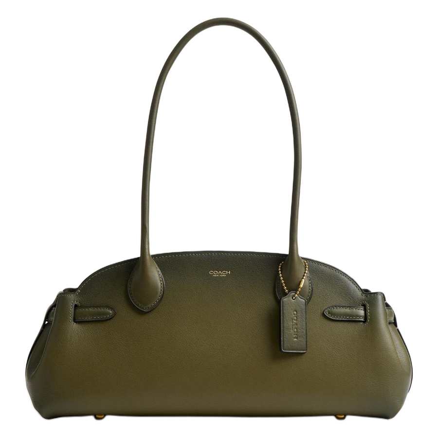 COACH Empire Carryall Cow Leather Shoulder Bag Large Women's Olive Green