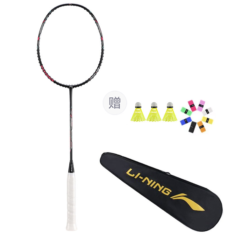 Li-Ning Li Ning Thunder Mini Cannon Full Carbon Badminton Rackets Strung Control Type All around Defense Entry level 4UG5 Black
