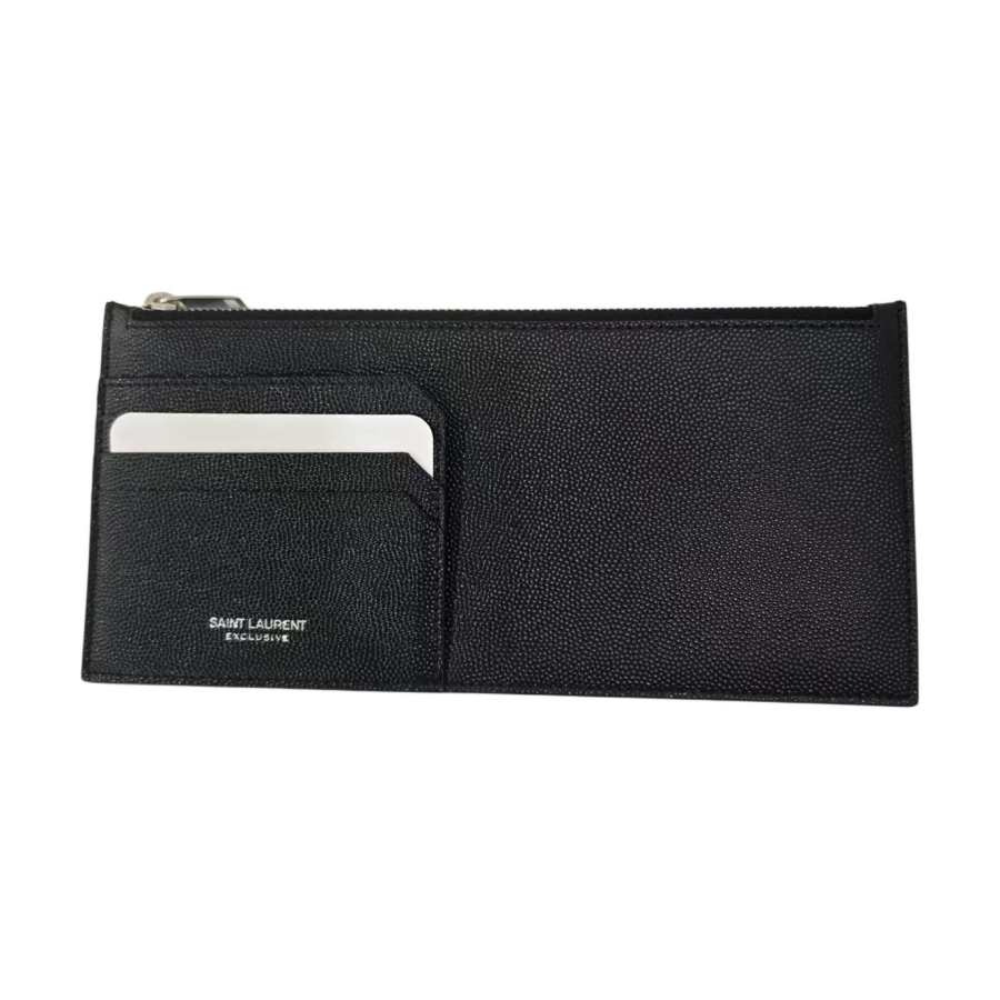 SAINT LAURENT Cow Leather Wallet Unisex Black