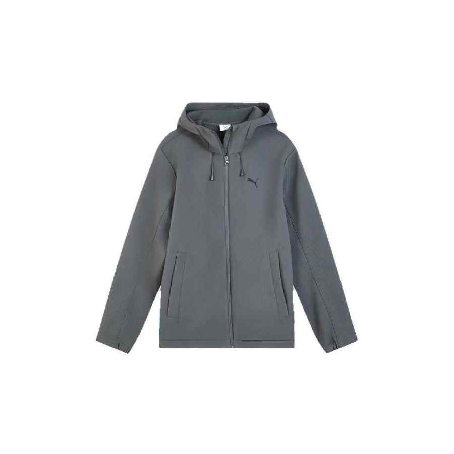 PUMA Jackets Unisex Nightfall Gray Hooded Fleece Lined Other