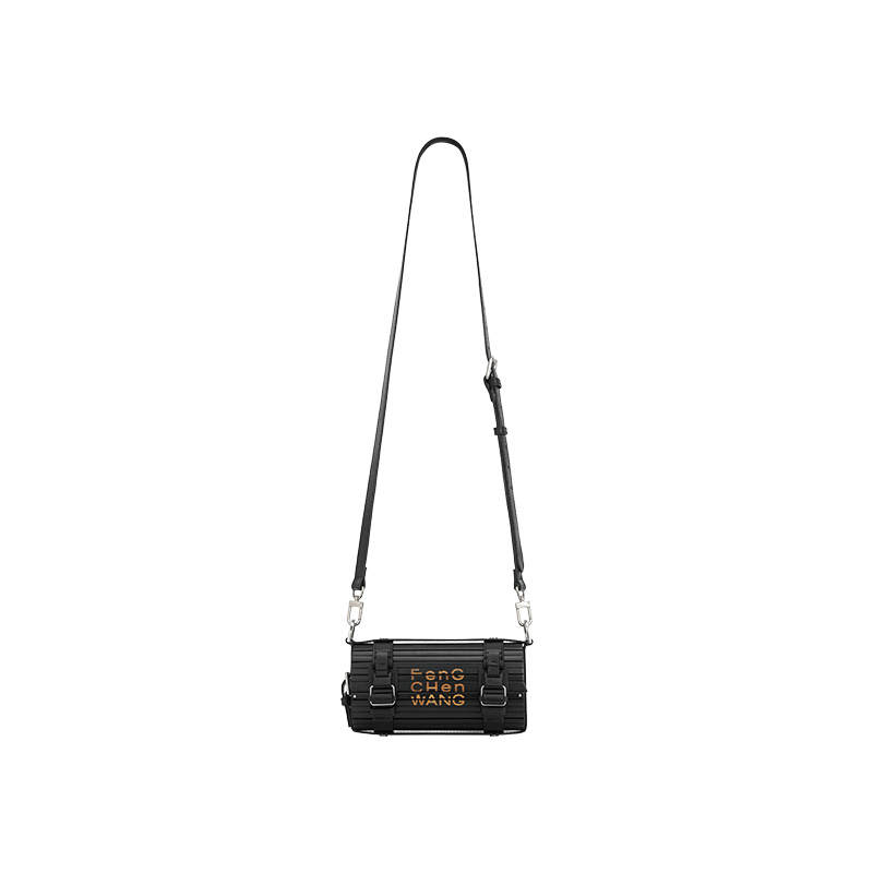 Feng Chen Wang Bamboo+Artificial Leather Crossbody Bags Large Unisex Black