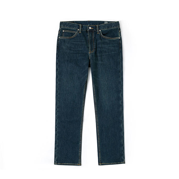 Lee Lee Jeans Men's Dark Blue Thickened Straight Fit Pants