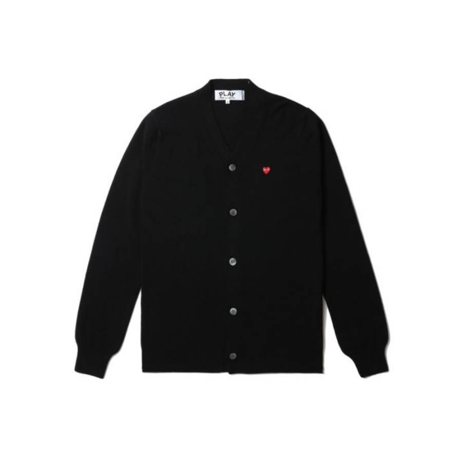 CDG Play Knitwear Men's Black V Neck Moderate