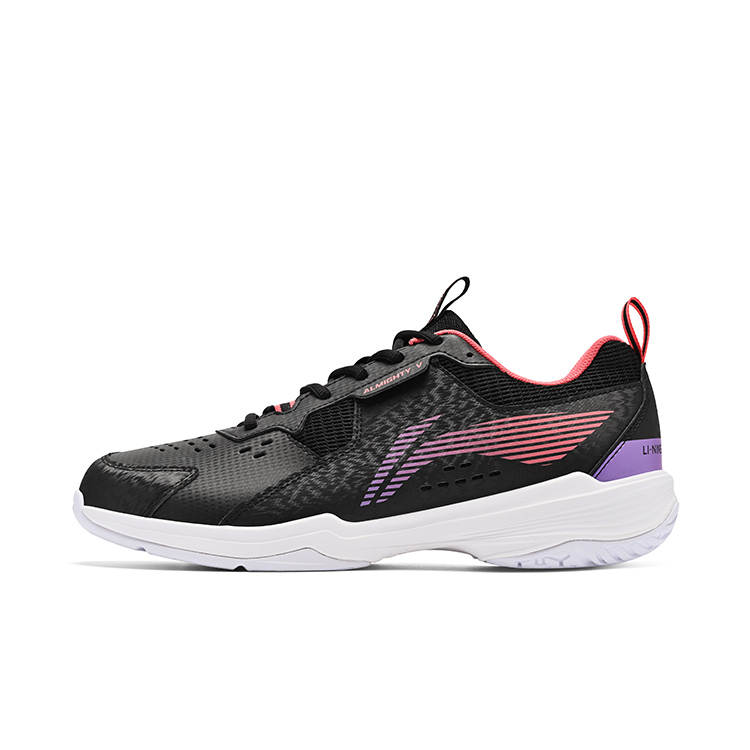 Li-Ning Li Ning Textile, Synthetic Leather Low top Badminton Shoes Unisex Black