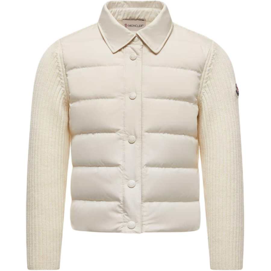 Moncler Moncler Down Jacket Padded Wool Shirt White Kids'