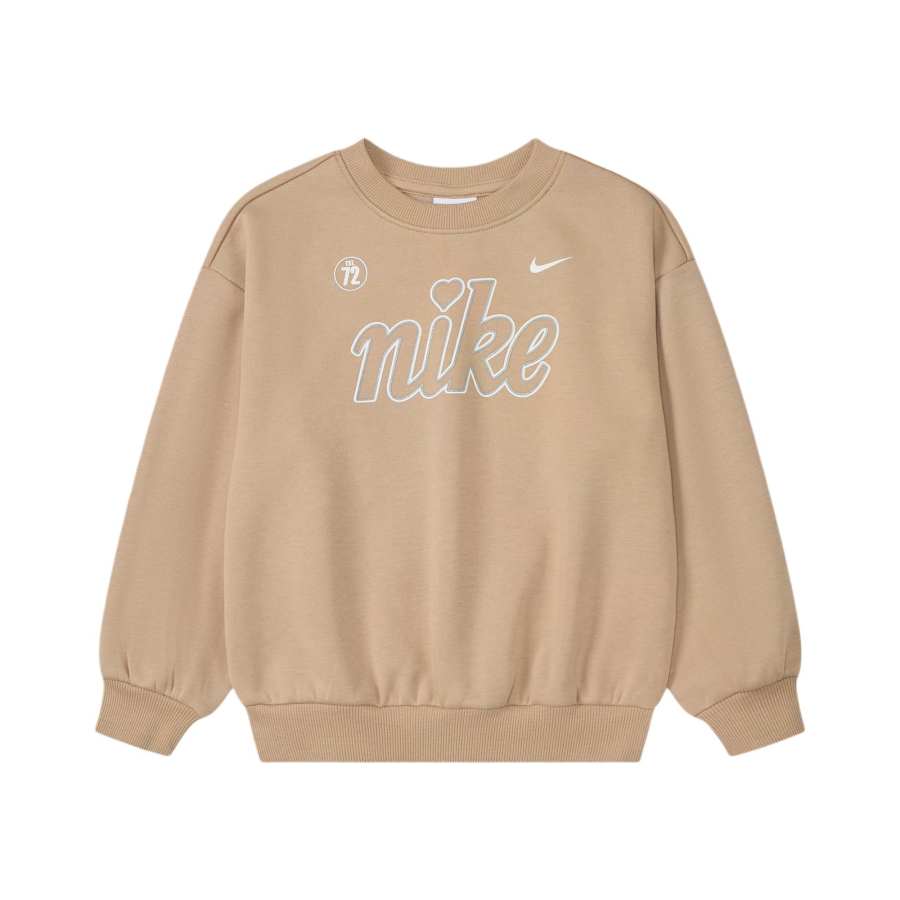 Nike Nike Sweatshirt Crew Neck Breathable Letter Fleece Lined Long Sleeved Kids'