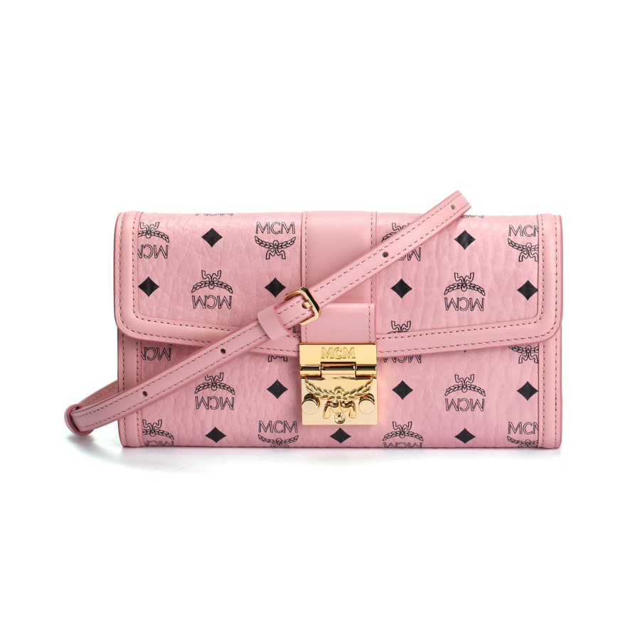 MCM MCM Tracy Artificial Leather Shoulder Bag Large Women's Pink