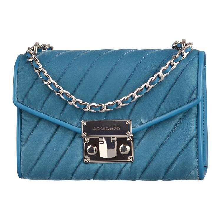 MICHAEL KORS Velvet Crossbody Bag, Shoulder Bag Women's Peacock Blue