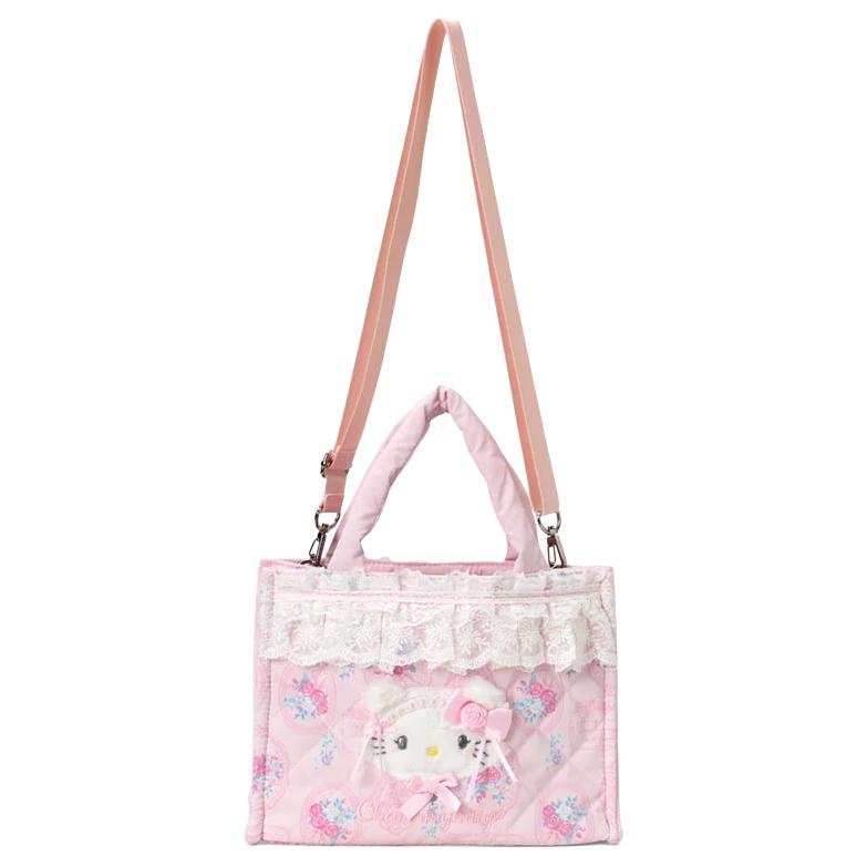 Sanrio Nylon One Shoulder Handbag Women's Peach Pink